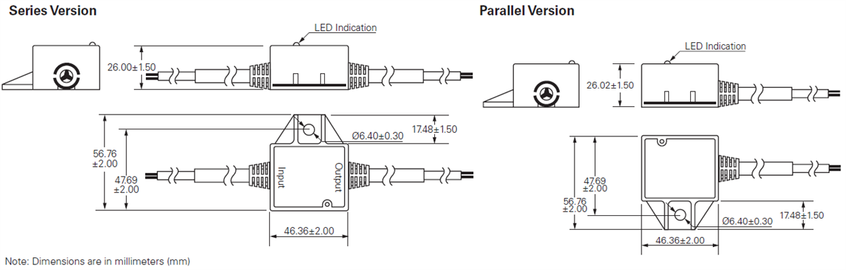 Mechanical Drawing - Littelfuse LSP05GI LED Lighting Surge Protection Module Mechanical Drawing - Littelfuse LSP05GI LED Lighting Surge Protection Module